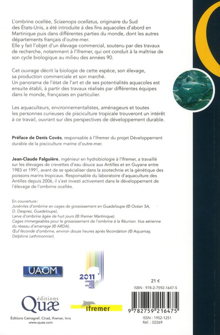 Quatrième de couverture de « L'OMBRINE OCELLEE - SCIAENOPS OCELLATUS. »