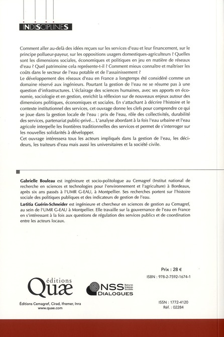 Quatrième de couverture de « DES TUYAUX ET DES HOMMES - LES RESEAUX D'EAU EN FRANCE. »