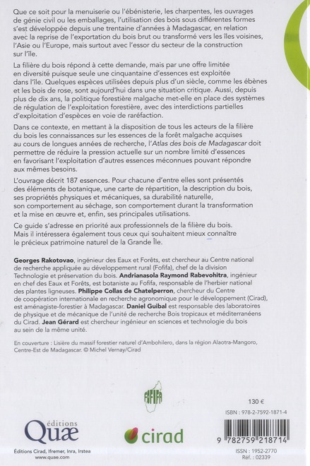 Quatrième de couverture de « ATLAS DES BOIS DE MADAGASCAR »