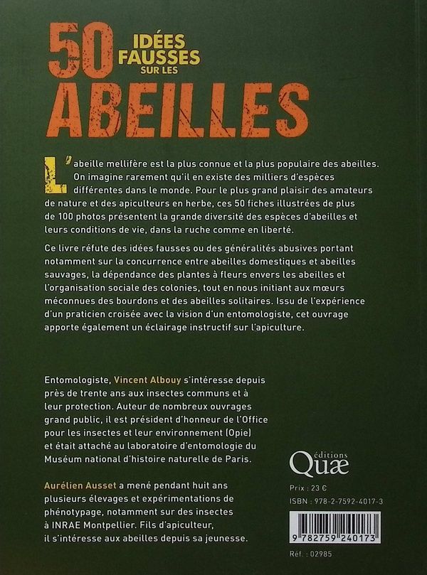 Quatrième de couverture de « 50 idées fausses sur les abeilles »