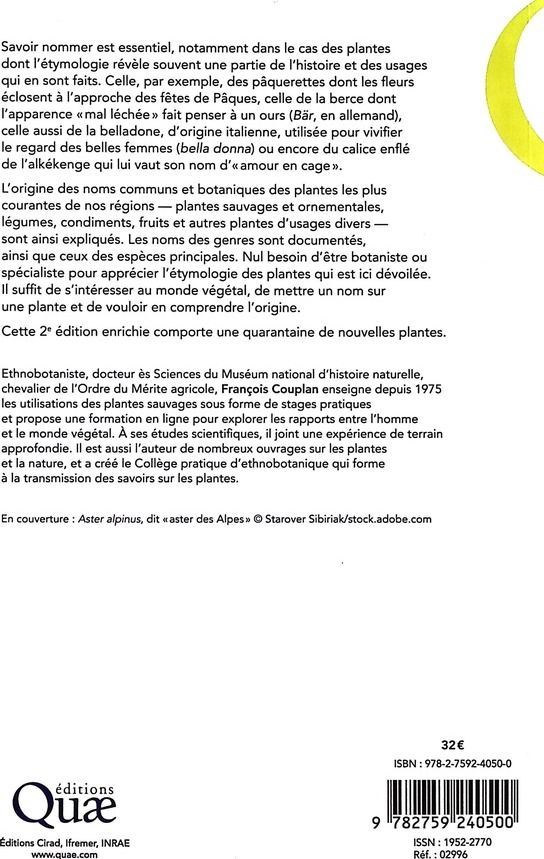Quatrième de couverture de « Les plantes et leurs noms : étymologies insolites »