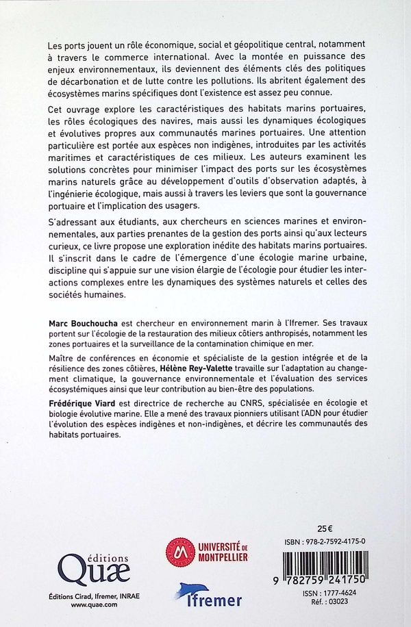 Quatrième de couverture de « Les ports, un nouvel enjeu en écologie marine »