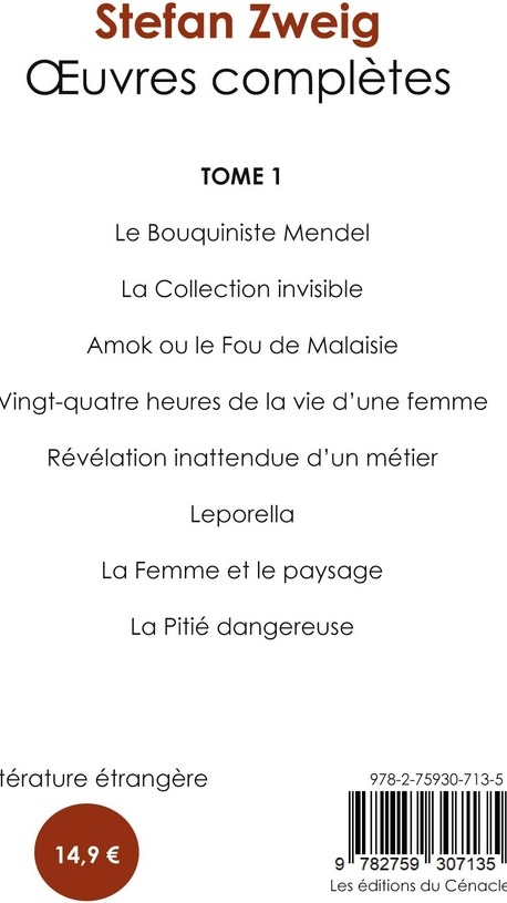Quatrième de couverture de « Oeuvres complètes »