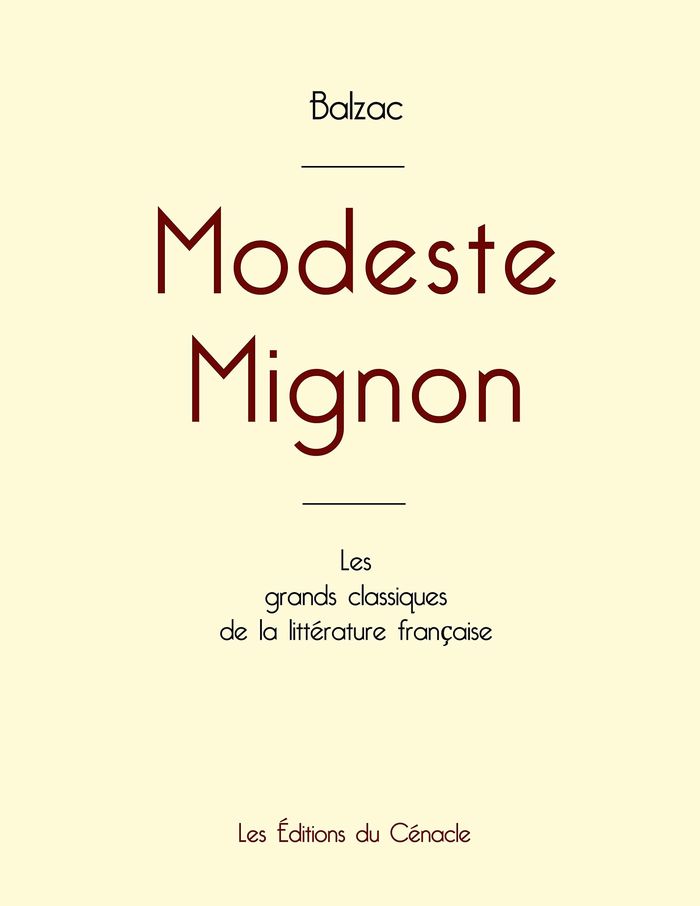 Couverture du livre « Modeste Mignon » de Honoré de Balzac, librairie Les Contes Infusés à Corte