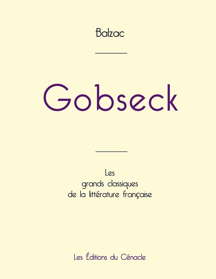 Couverture du livre « Gobseck », librairie Les Contes Infusés à Corte