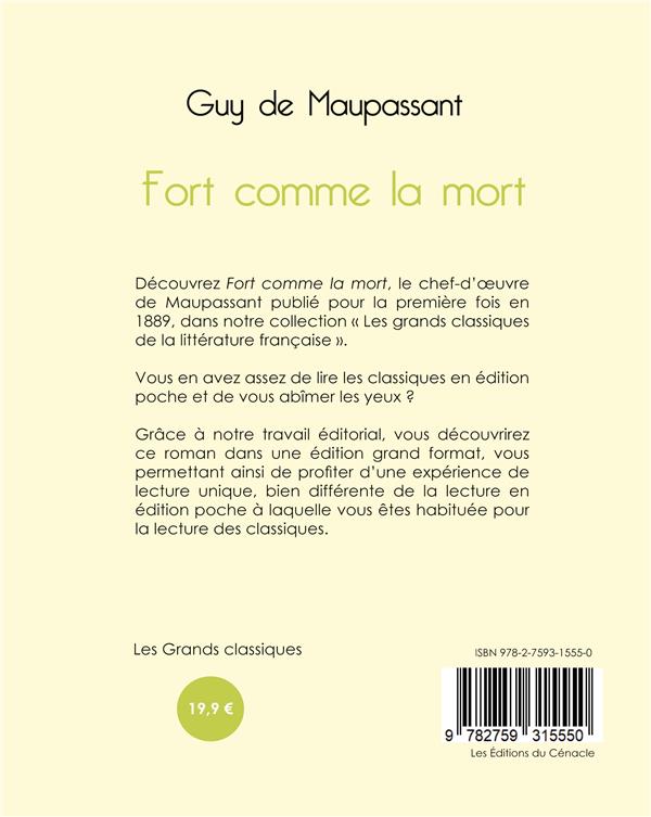 Quatrième de couverture de « Fort comme la mort »