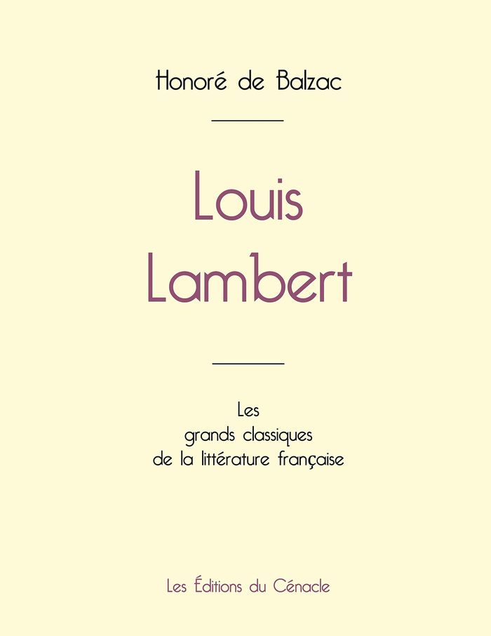 Couverture du livre « Louis Lambert » de Honoré de Balzac, librairie Les Contes Infusés à Corte