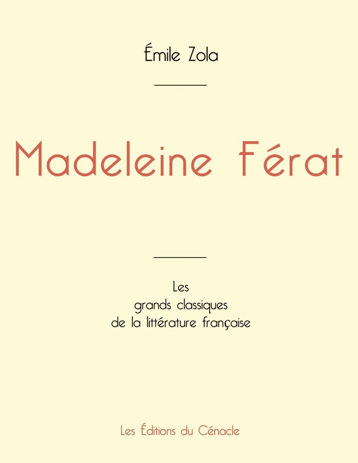 Couverture du livre « Madeleine Férat » de Émile Zola, librairie Les Contes Infusés à Corte