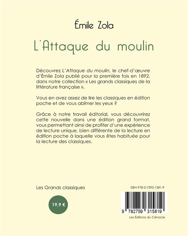 Quatrième de couverture de « L'attaque du moulin »