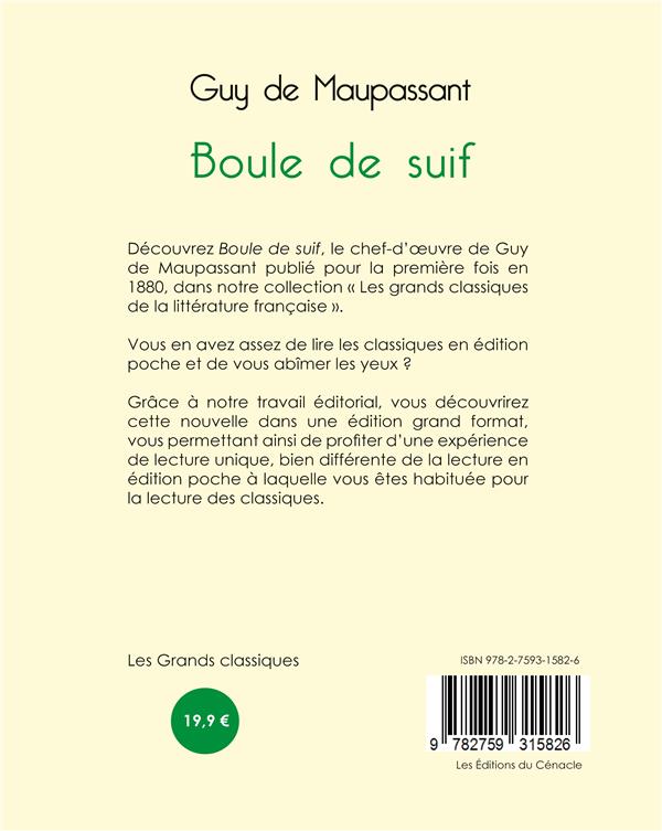 Quatrième de couverture de « Boule de suif »
