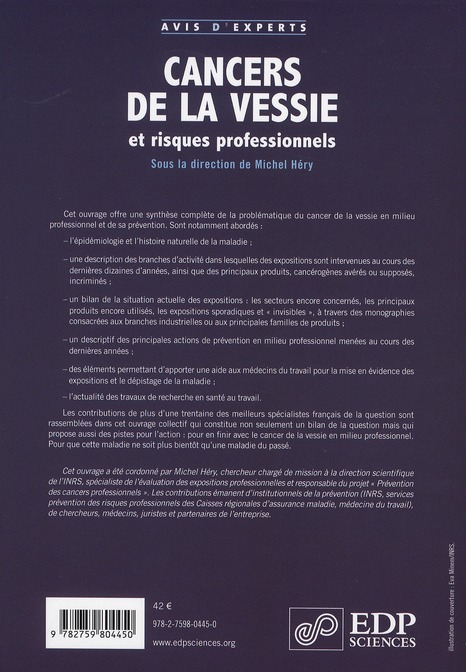 Quatrième de couverture de « CANCERS DE LA VESSIE ET RISQUE PROFESSIONNELS »