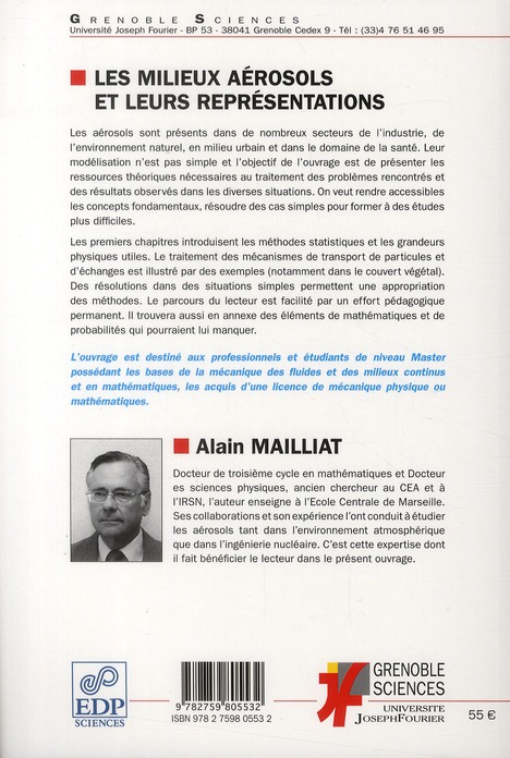 Quatrième de couverture de « LES MILIEUX AEROSOLS ET LEURS REPRESENTATIONS »