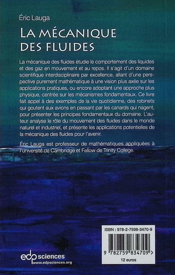 Quatrième de couverture de « La mécanique des fluides »