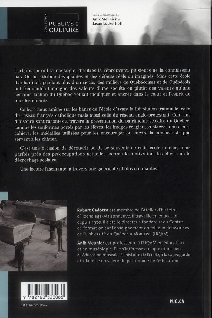 Quatrième de couverture de « ECOLE D'ANTAN 18601960 »