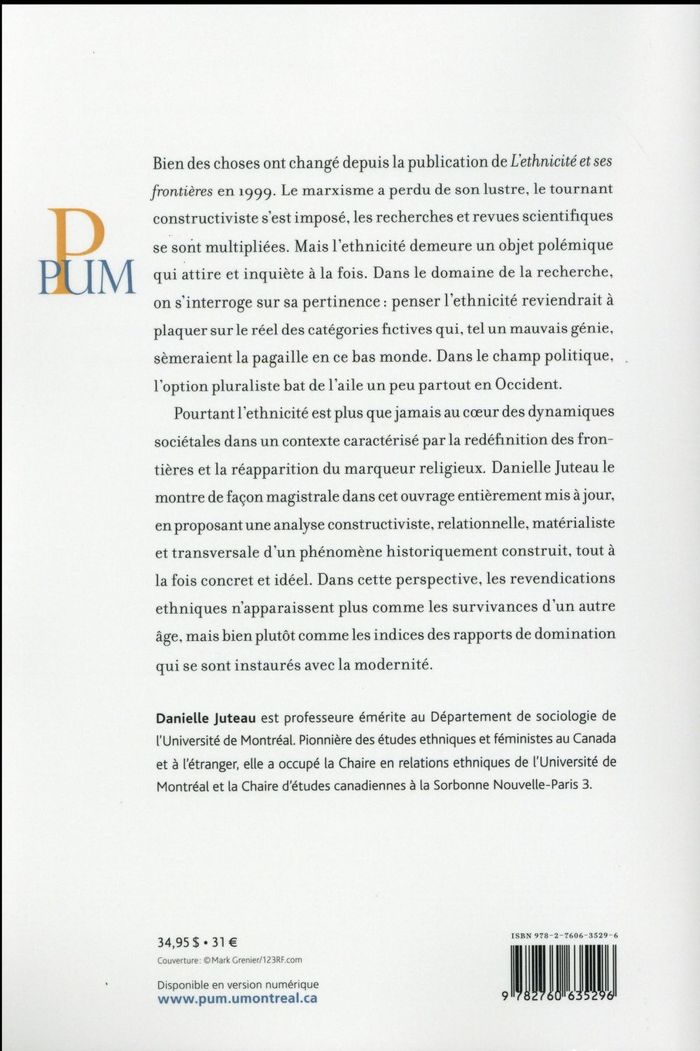 Quatrième de couverture de « ETHNICITE ET SES FRONTIERES (L'), 2E ED. »