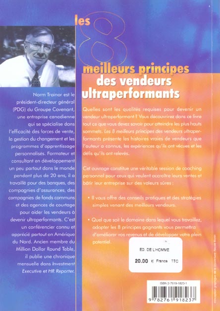 Quatrième de couverture de « LES 8 MEILLEURS PRINCIPES DES VENDEURS ULTRAPERFORMANTS »