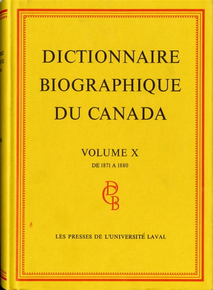 Couverture du livre « DICTIONNAIRE BIOGRAPHIQUE DU CANADA V 10 1871 1880 » de Xxx, librairie Les Contes Infusés à Corte