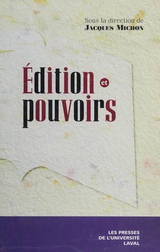 Couverture du livre « EDITION ET POUVOIRS », librairie Les Contes Infusés à Corte