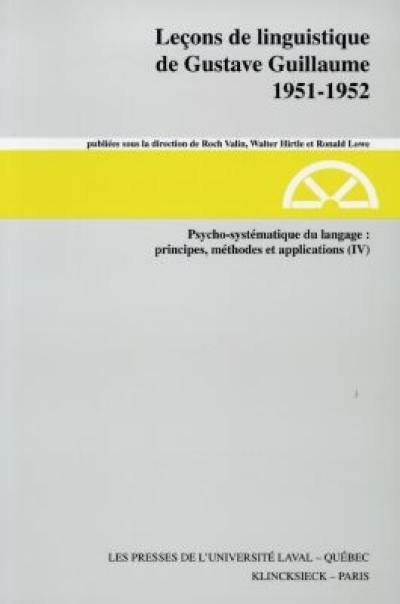 Couverture du livre « LECONS DE LINGUISTIQUE GUSTAVE GUILLAUME V 15 », librairie Les Contes Infusés à Corte