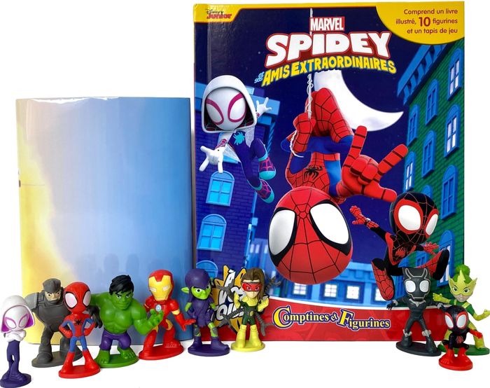 Couverture du livre « SPIDEY ET SES AMIS EXTRAORDINAIRES: COMPTINES ET FIGURINES » de Xxx, librairie Les Contes Infusés à Corte