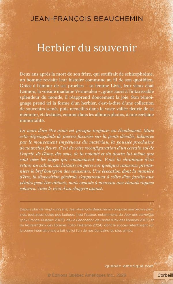 Quatrième de couverture de « HERBIER DU SOUVENIR »