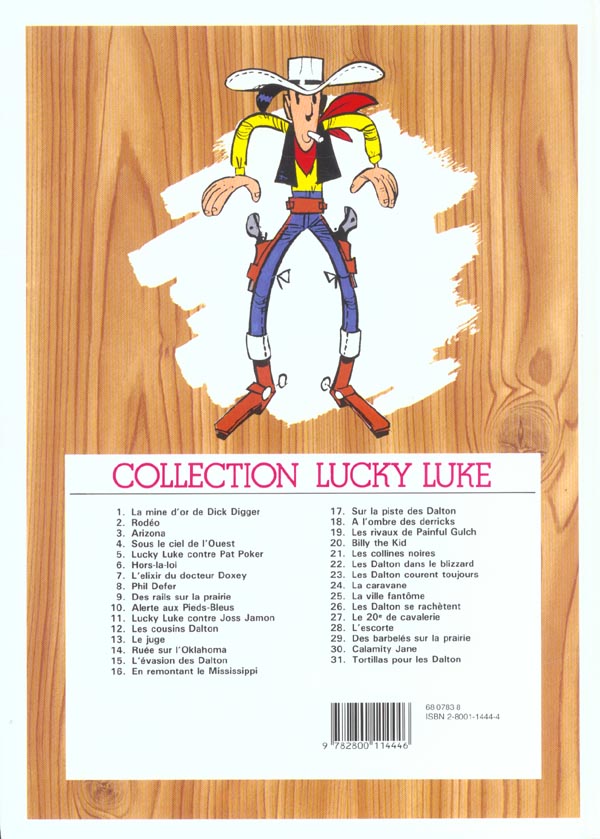 Quatrième de couverture de « LUCKY LUKE - TOME 4 - SOUS LE CIEL DE L'OUEST »