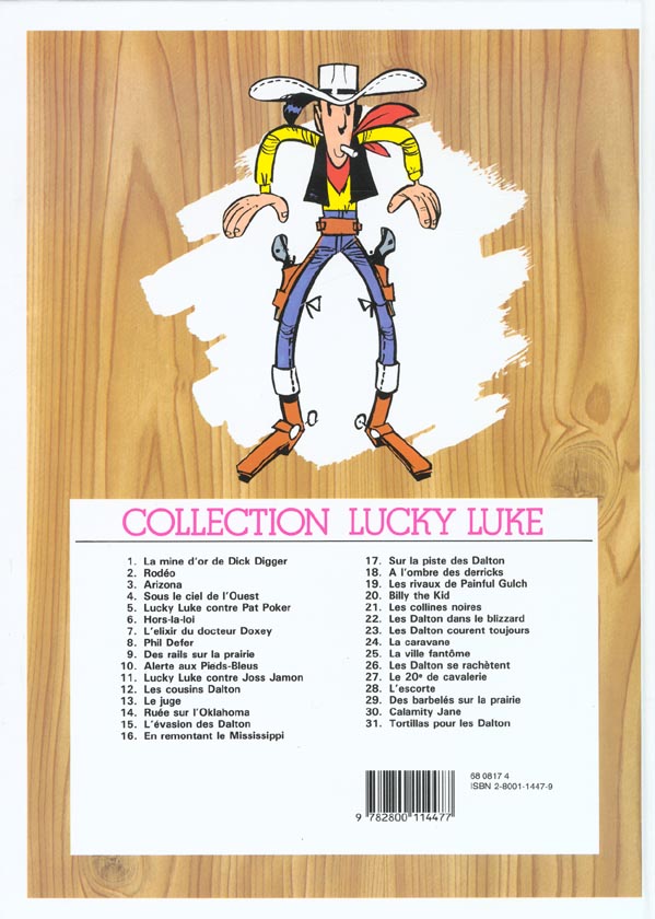 Quatrième de couverture de « LUCKY LUKE - TOME 7 - L'ELIXIR DU DOCTEUR DOXEY »