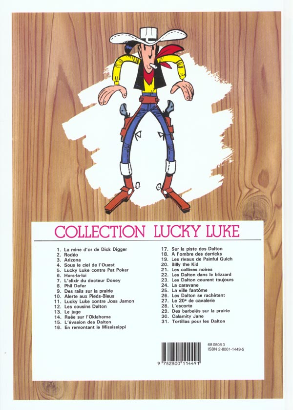 Quatrième de couverture de « LUCKY LUKE - TOME 9 - DES RAILS SUR LA PRAIRIE »