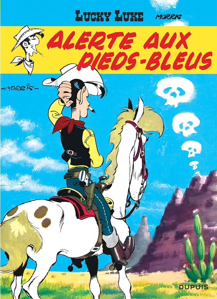 Couverture du livre « LUCKY LUKE - TOME 10 - ALERTE AUX PIEDS-BLEUS » de Morris, librairie Les Contes Infusés à Corte