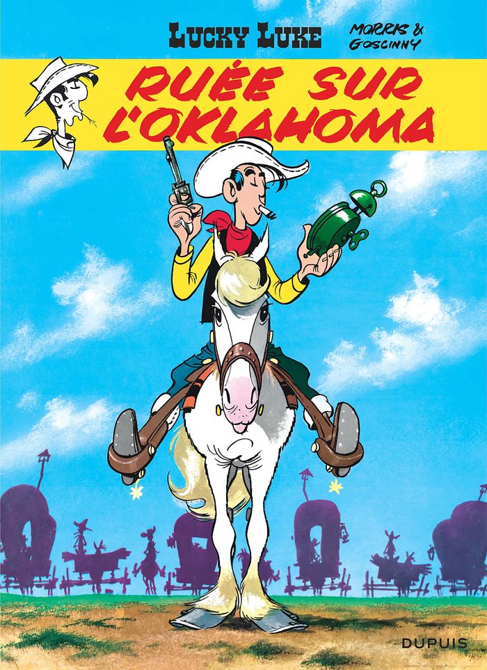 Couverture du livre « LUCKY LUKE - TOME 14 - RUEE SUR L'OKLAHOMA », librairie Les Contes Infusés à Corte