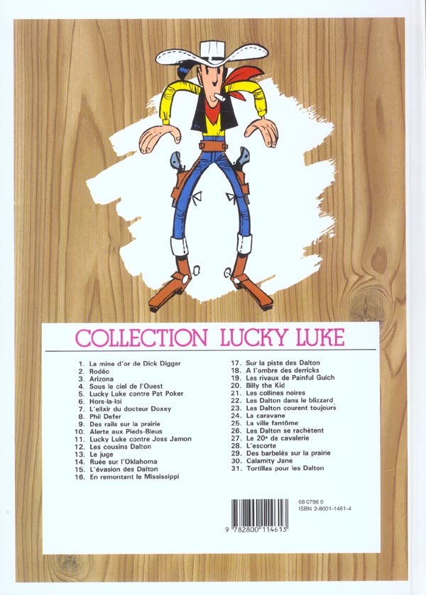 Quatrième de couverture de « LUCKY LUKE - TOME 21 - LES COLLINES NOIRES »