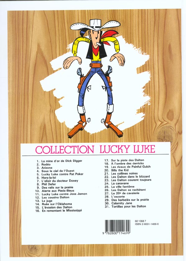 Quatrième de couverture de « LUCKY LUKE - TOME 29 - DES BARBELES SUR LA PRAIRIE »