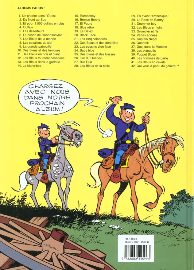 Quatrième de couverture de « LES TUNIQUES BLEUES - TOME 28 - LES BLEUS DE LA BALLE »