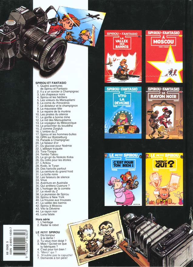 Quatrième de couverture de « SPIROU ET FANTASIO - HORS-SERIE - TOME 1 - L'HERITAGE »