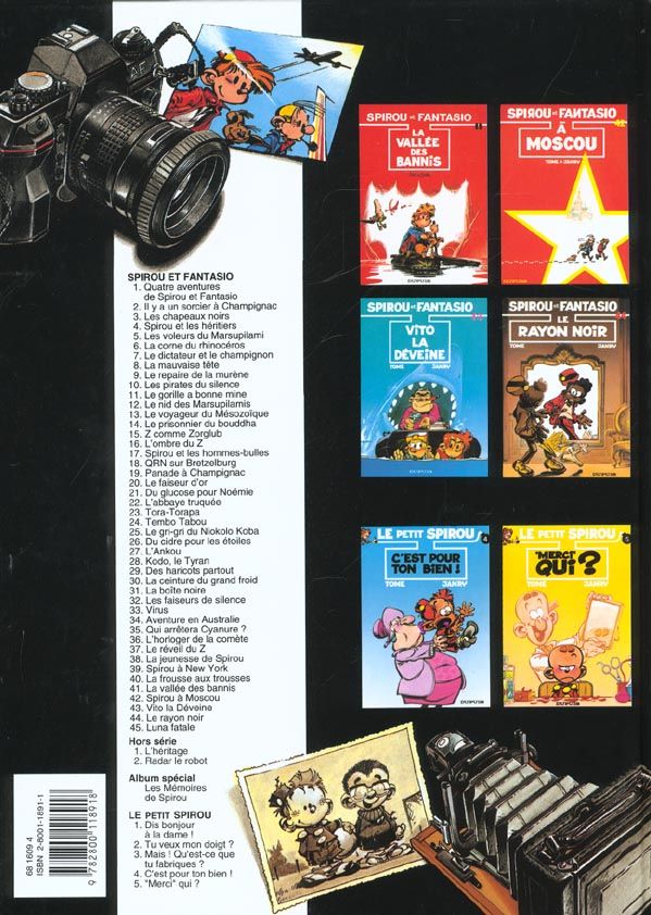Quatrième de couverture de « SPIROU ET FANTASIO - TOME 43 - VITO LA DEVEINE »