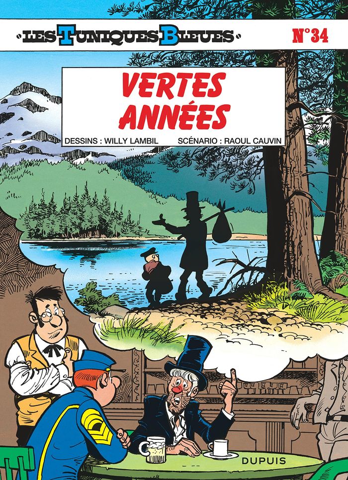 Couverture du livre « LES TUNIQUES BLEUES - TOME 34 - VERTES ANNEES » de Cauvin/lambil, librairie Les Contes Infusés à Corte