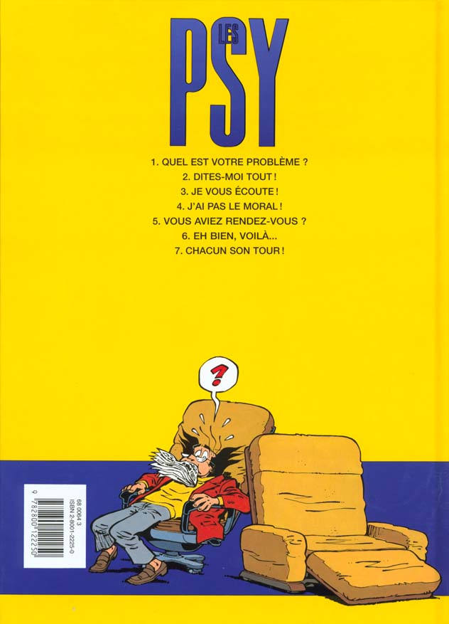 Quatrième de couverture de « LES PSY - TOME 3 - JE VOUS ECOUTE ! »