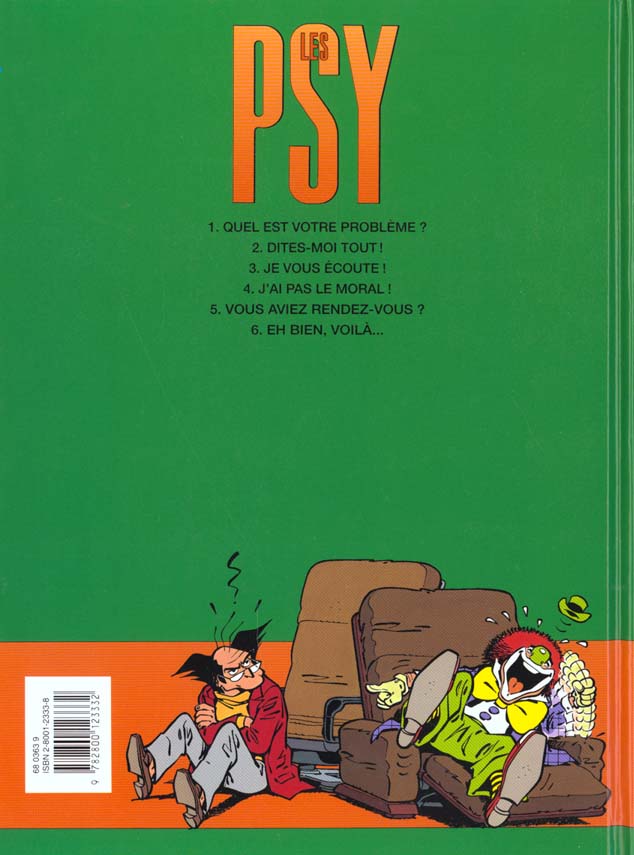 Quatrième de couverture de « LES PSY - TOME 4 - J'AI PAS LE MORAL ! »