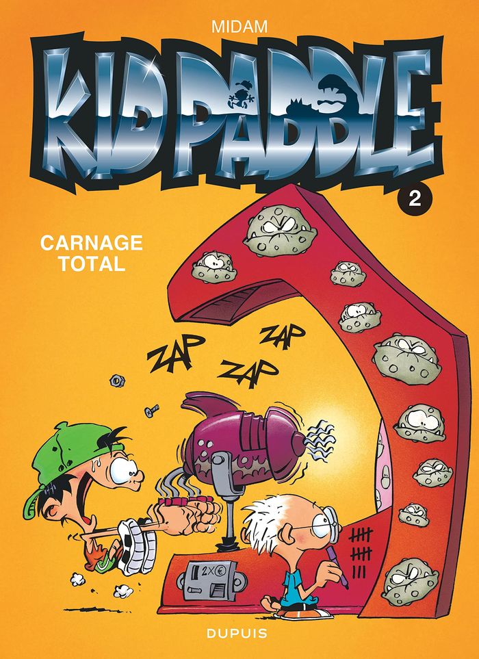 Couverture du livre « KID PADDLE - TOME 2 - CARNAGE TOTAL » de Midam, librairie Les Contes Infusés à Corte