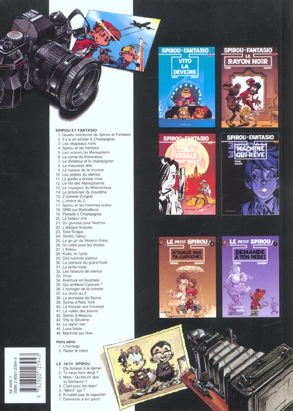 Quatrième de couverture de « SPIROU ET FANTASIO - TOME 46 - MACHINE QUI REVE »
