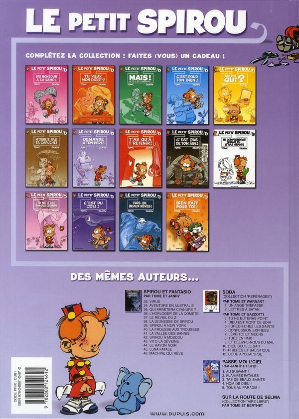 Quatrième de couverture de « LE PETIT SPIROU - TOME 7 - DEMANDE A TON PERE ! »