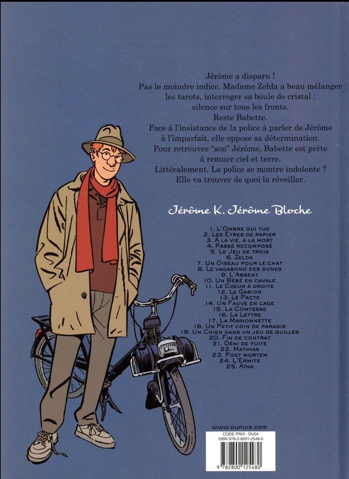 Quatrième de couverture de « JEROME K. JEROME BLOCHE - TOME 9 - L'ABSENT »