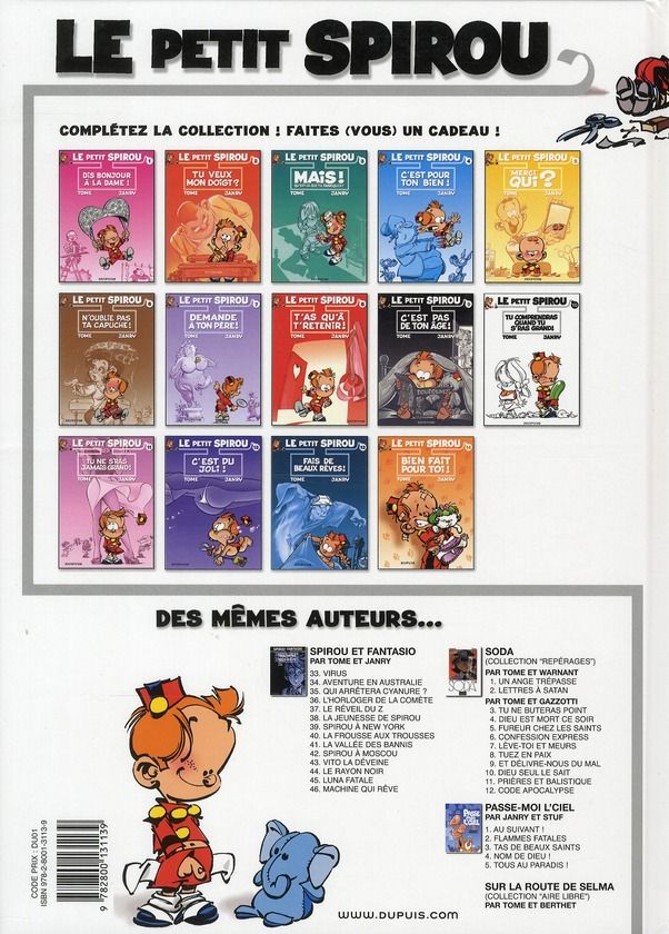 Quatrième de couverture de « LE PETIT SPIROU - TOME 10 - TU COMPRENDRAS QUAND TU S'RAS GRAND ! »