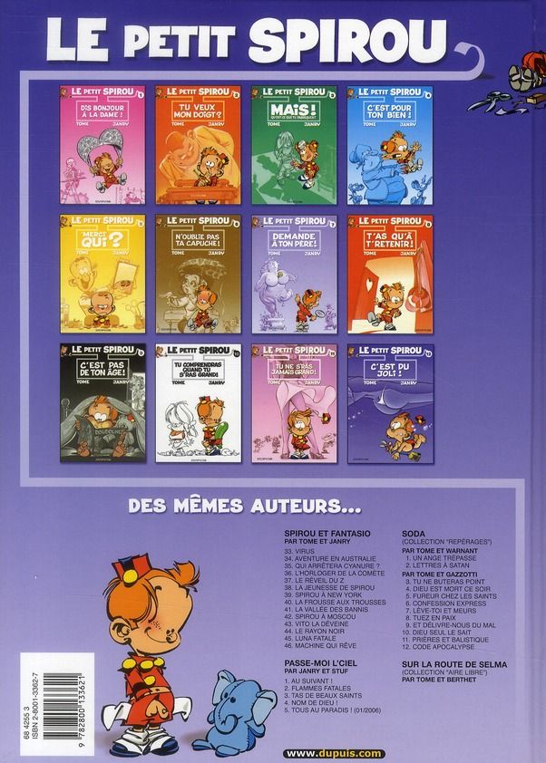 Quatrième de couverture de « LE PETIT SPIROU - TOME 12 - C'EST DU JOLI ! »