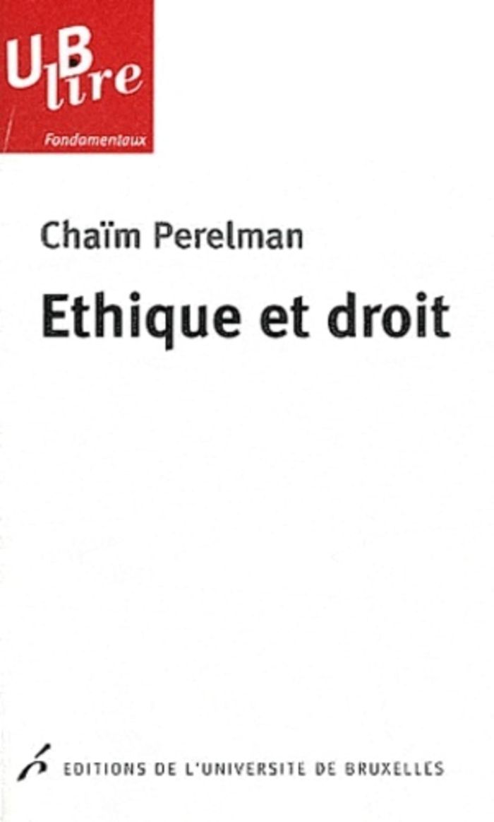 Couverture du livre « ETHIQUE ET DROIT » de Chaim Perelman, librairie Les Contes Infusés à Corte