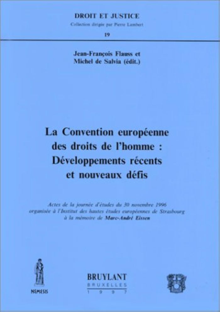 Couverture du livre « LA CONVENTION EUROPEENNE DES DROITS DE L'HOMME: DEVELOPPEMENTS RECENTS ET NOUVE » de Flauss J.-F. S M D., librairie Les Contes Infusés à Corte