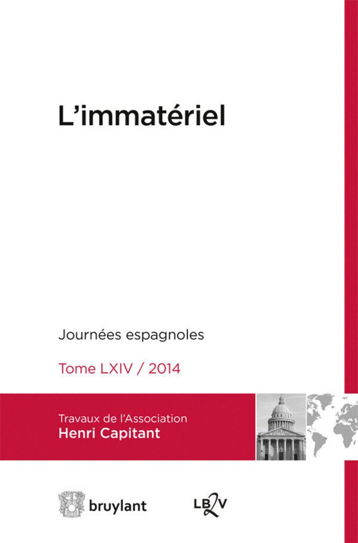 Couverture du livre « LE DROIT DE L'IMMATERIEL » de Collectif, librairie Les Contes Infusés à Corte