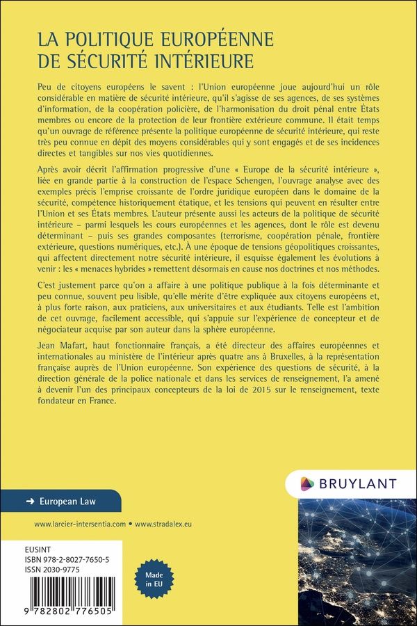 Quatrième de couverture de « La politique européenne de sécurité intérieure »