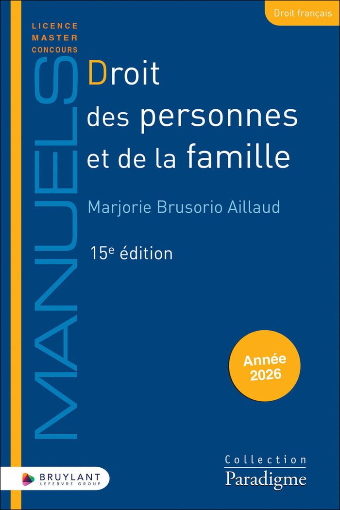 Couverture du livre « Droit des personnes et de la famille » de Marjorie Brusorio-Aillaud, librairie Les Contes Infusés à Corte