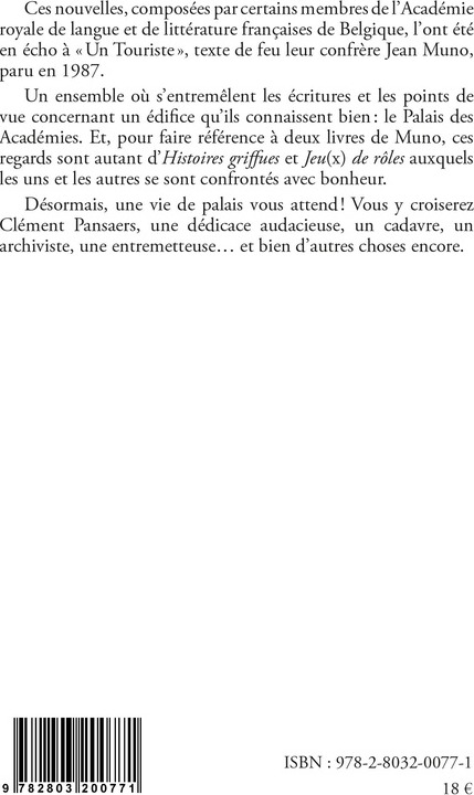 Quatrième de couverture de « UNE VIE DE PALAIS »